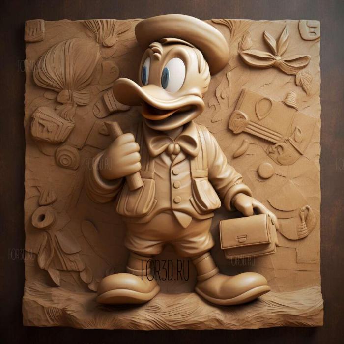 Donald Duck 4 stl model for CNC